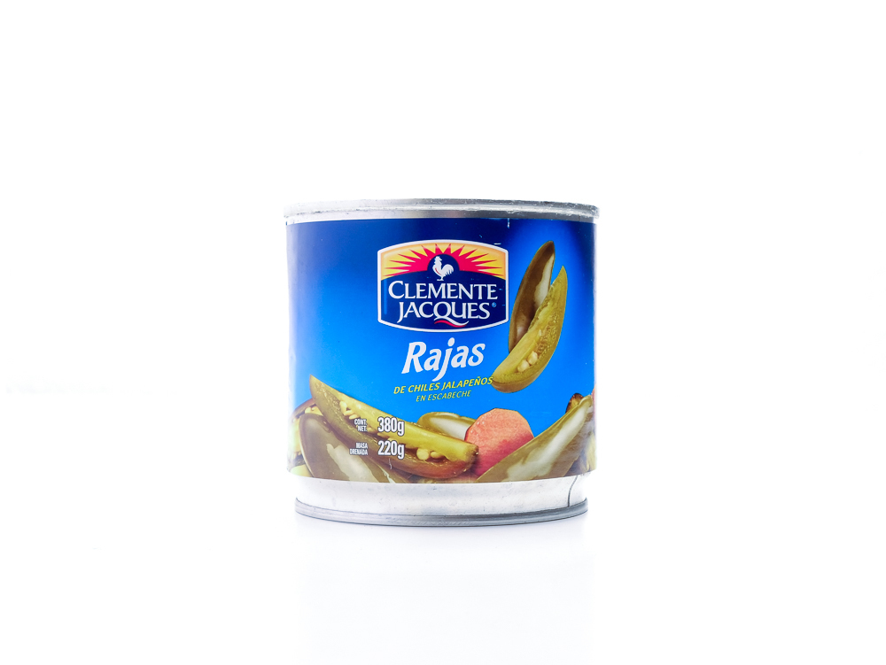 RAJAS DE CHILE JALAPEÑO, 380 g