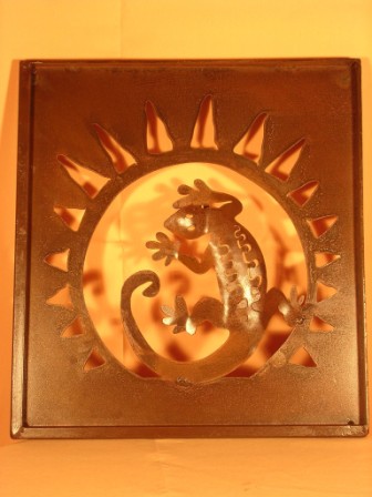 Wandbild Gecko aus Metall